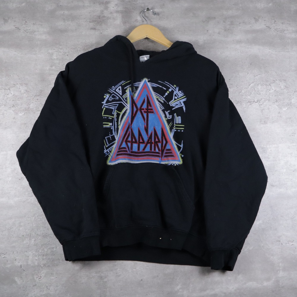 modern def leppard hoodie graphic black mens large